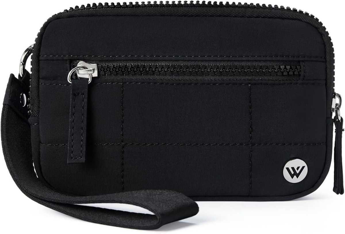 Black Elegant WESTBRONCO Quilted Phone Bag Wallet