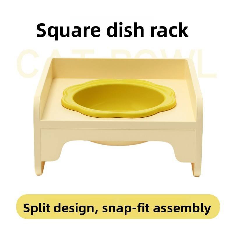 Green Ceramic Raised Cat Bowl with Splash Proof Stand 250ml Elevated Pet Feeder for Kittens and Small Dogs Modular Interlocking Design