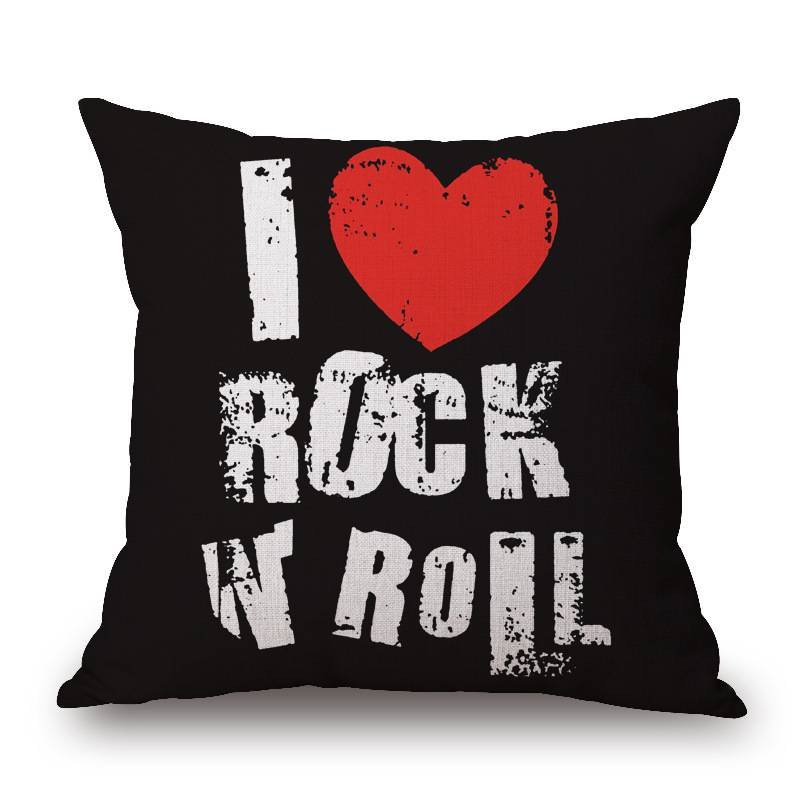 Pop Art Graphic Throw Pillow - Vintage Style Cushion for Home Decor(Black)