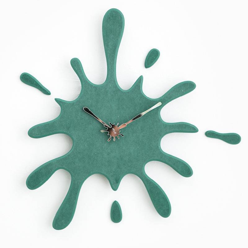 Creative Splatter Design Wall Clock - Silent Movement, Modern Decorative Timepiece(green)