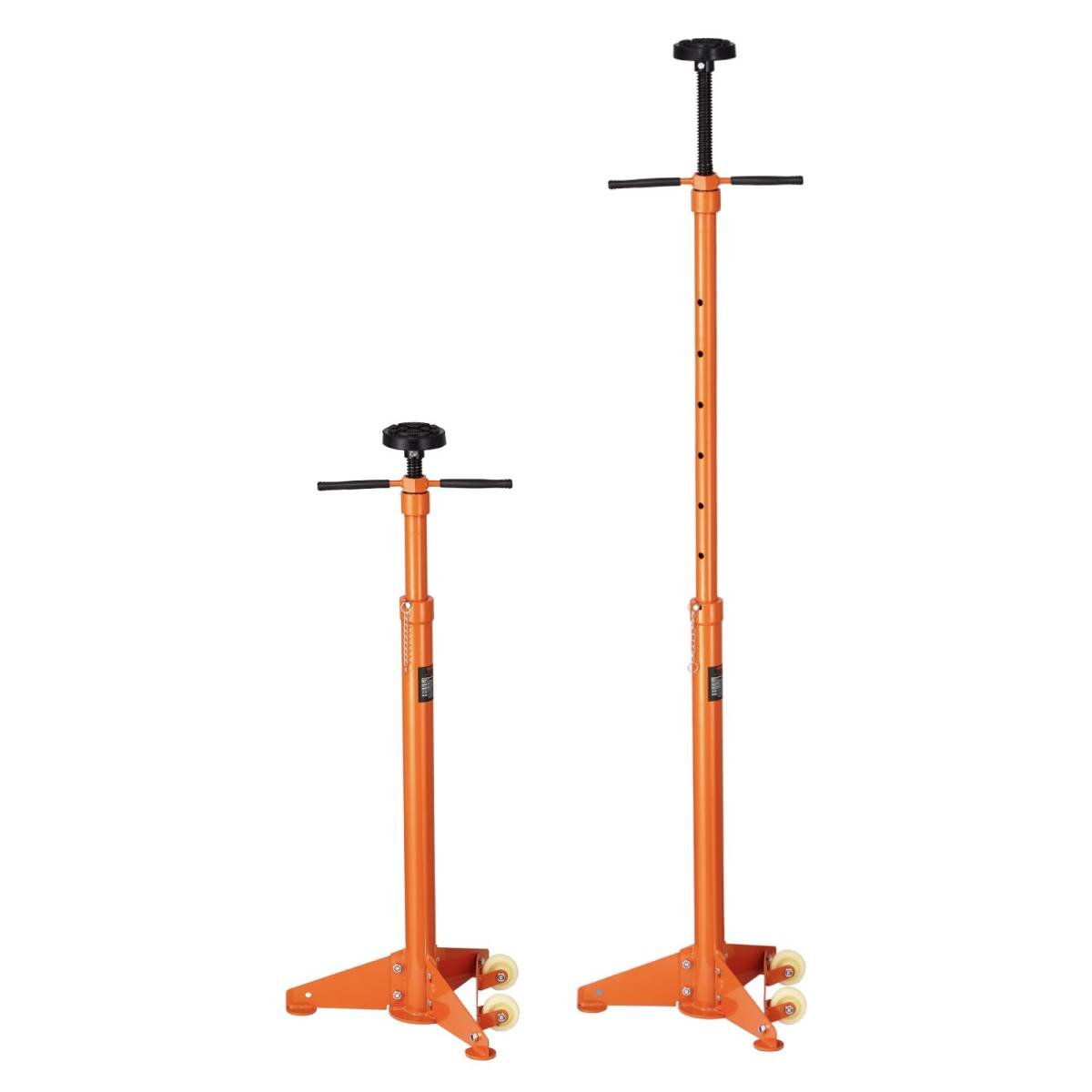 VEVOR Underhoist Support Stand, 3/4 Ton Capacity Under Hoist Jack Stand, Lifting from 38.4 to 75.4 in, Bearing Mounted Spin Handle, Self-Locking Threaded Screw, Two Wheels, Support Vehicle Components