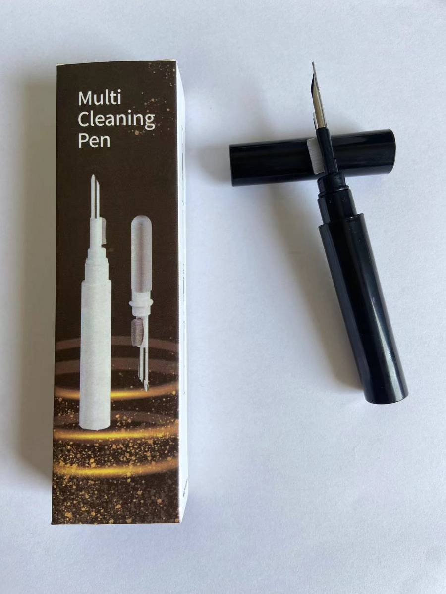 3-in-1 Black Bluetooth Earbuds Cleaning Pen (2-Pack) - Soft Brush & Metal Tip for Deep Crevice Cleaning