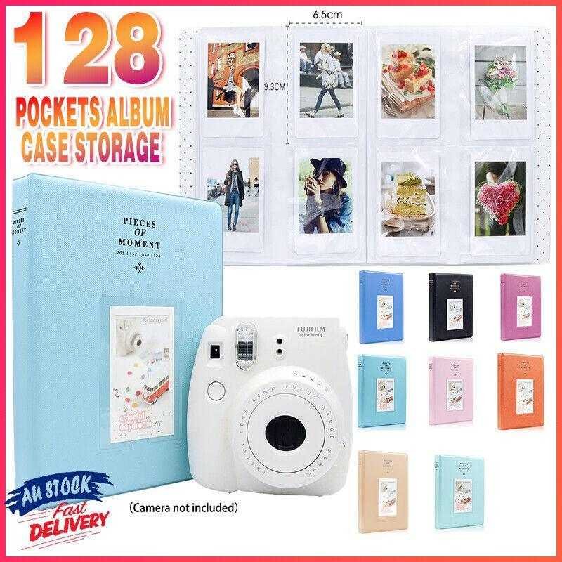 128 Pockets Album Case Storage For Polaroid Photo FujiFilm Camera Film - Blue