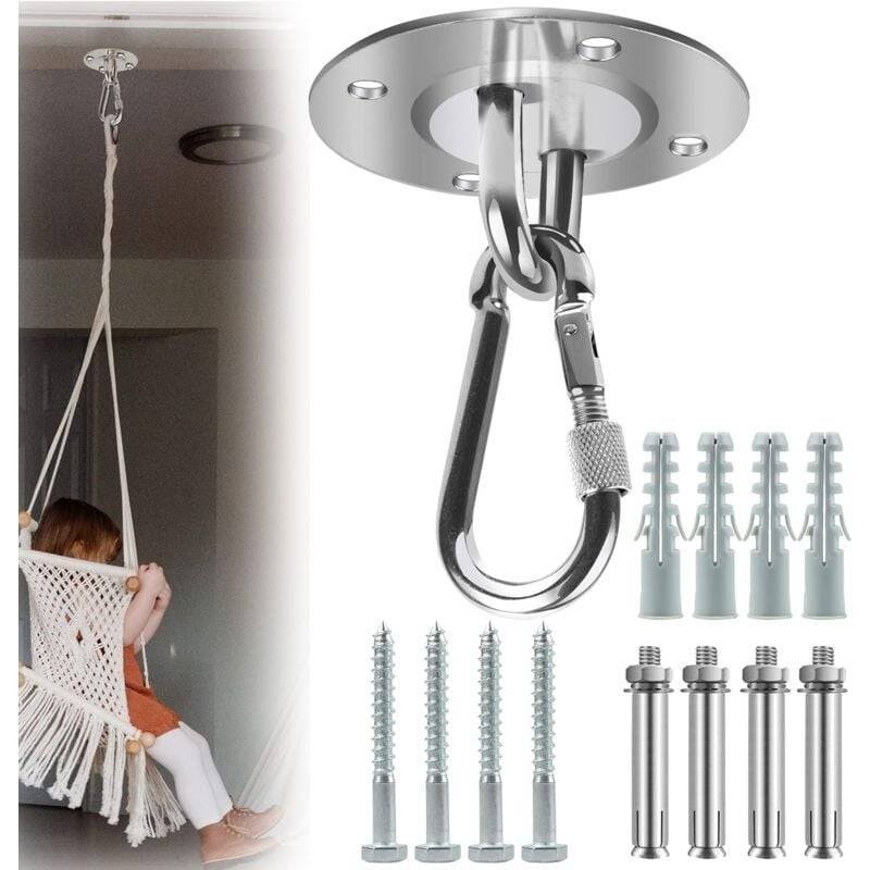 Heavy-Duty Stainless Steel Ceiling Mount with 500kg Capacity, 180° Rotation, and Suspension Hook