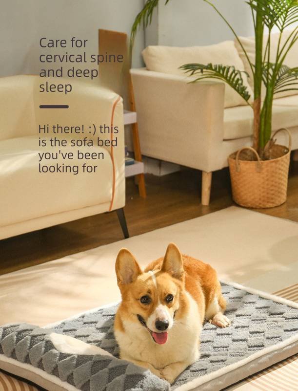 Thickened Soft Pet Bed Mat M Size Grey Comfortable Dog Sleeping Pad Washable Cushion for Medium Dogs and Cats All Season Home Decor