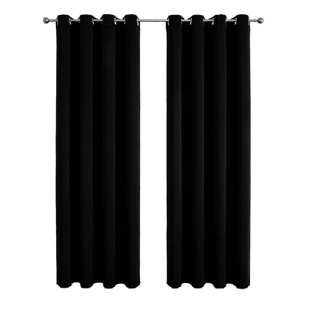 2pcs Semi Blackout Curtain Fabric Solid Colour Home Decor Drapes for Living Room - Red - 132x160cm