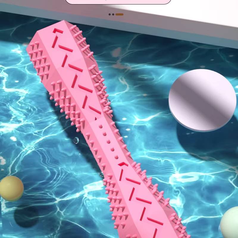 2-Pack Peacock blue Hexagonal Pet Chew Toy – Durable Rubber Dog & Cat Teething Stick for Dental Care, Biting Relief and Mental Stimulation