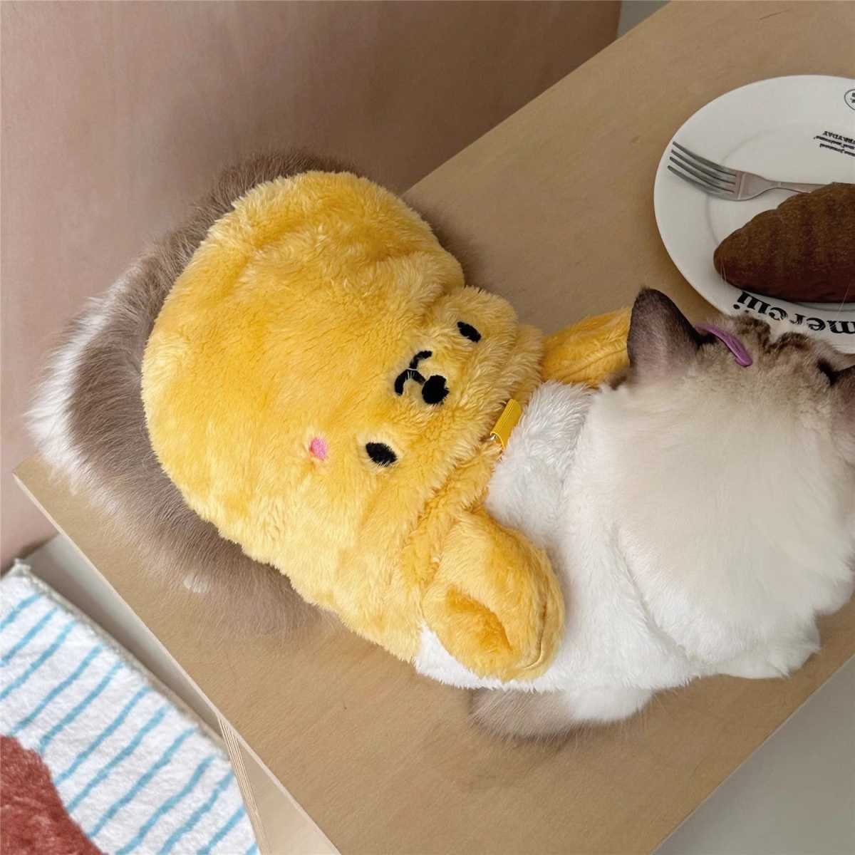 L Cozy Fleece Cat Vest and Hoodie | Warm Winter Pet Costume | Adorable Plush Teddy Design for Small to Medium Cats