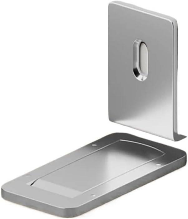 Ultra-Thin Magnetic Door Stopper – Self-Adhesive, Anti-Collision, Windproof, One-Push Locking, Discreet Design for Glass Doors (Steel Gray)