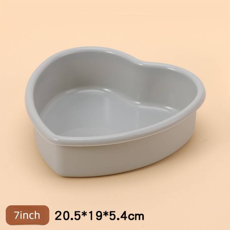7 Inch Heart Shaped Silicone Cake Mould - Grey Non-Stick Baking Pan for Birthday & Anniversary Cakes - Heat Resistant Tray with Reinforced Rim (20.5cm)
