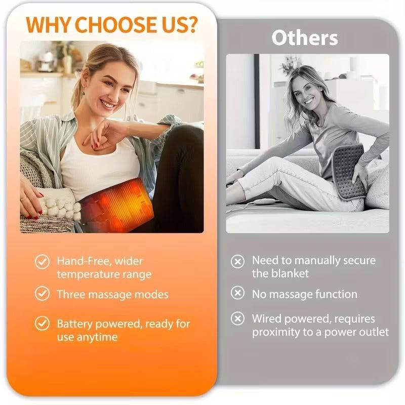 Heated Waist Massager Belt USB Rechargeable