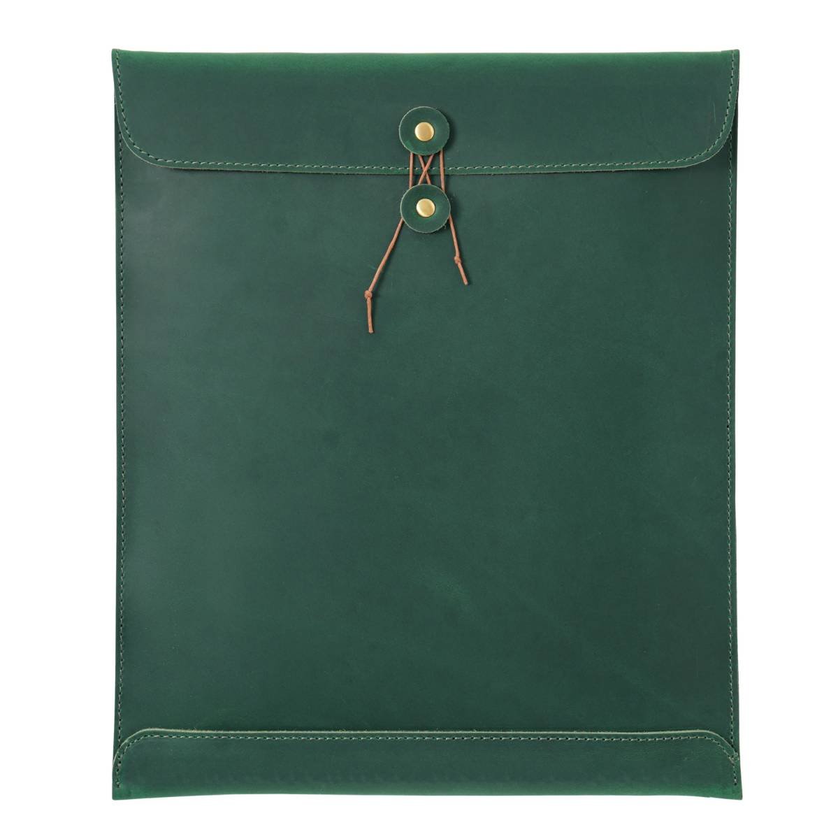 Green Premium Genuine Top Grain Leather A4 Document Folder - Vintage Handcrafted Portfolio Bag & File Organizer for Business and Office