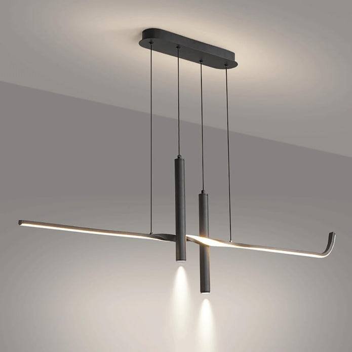BAMDECOR A206 Modern Black Scandinavian Pendant Light Table Dining Room Living Room Pendant Lighting 1.5 Meters