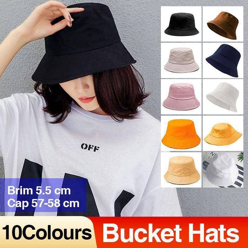 9 Colours Unisex Sun Bucket Hat Perfect for Outdoor Adventures - Black