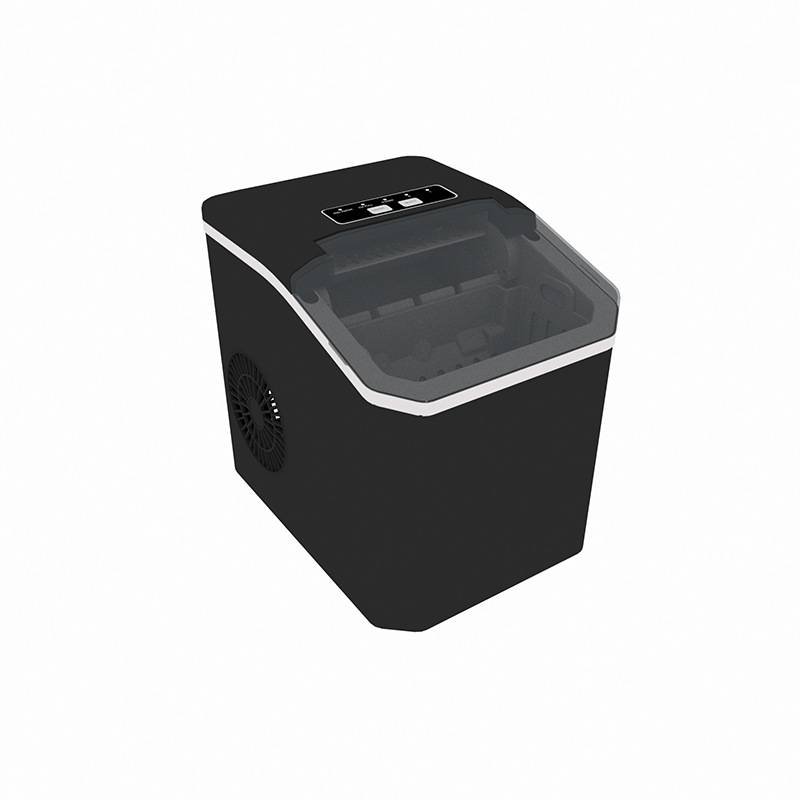 Black Portable Countertop Ice Maker with 12kg Daily Capacity Rapid Bullet Ice Production for Home Kitchen and Local Office Refreshment Needs