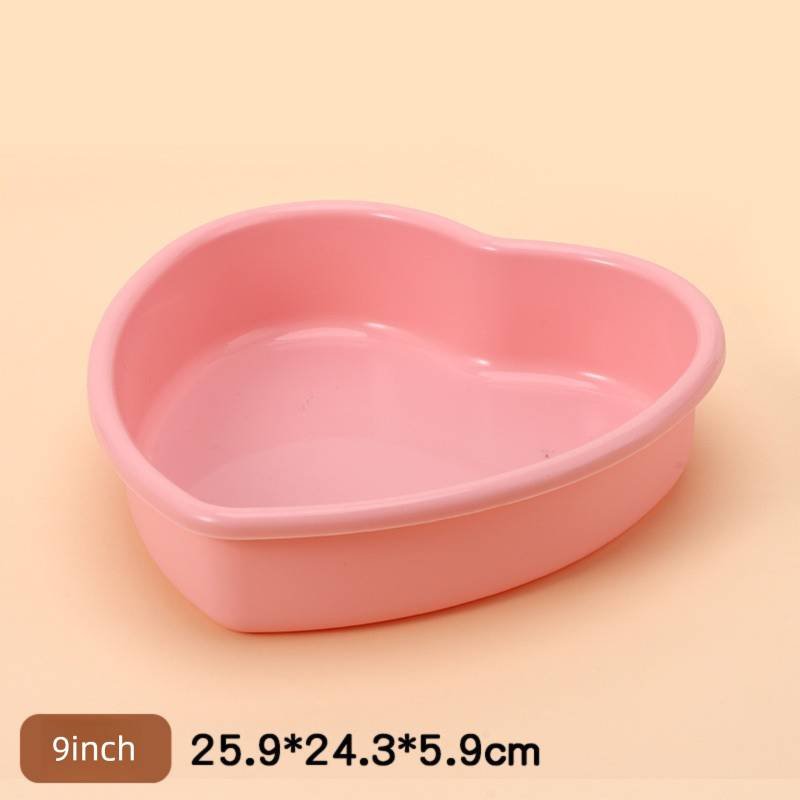 9 Inch Large Heart Shaped Silicone Cake Mould - Pink Non-Stick Baking Pan for Party & Celebration Cakes - Reinforced Rolled Edge Tray (25.9cm)
