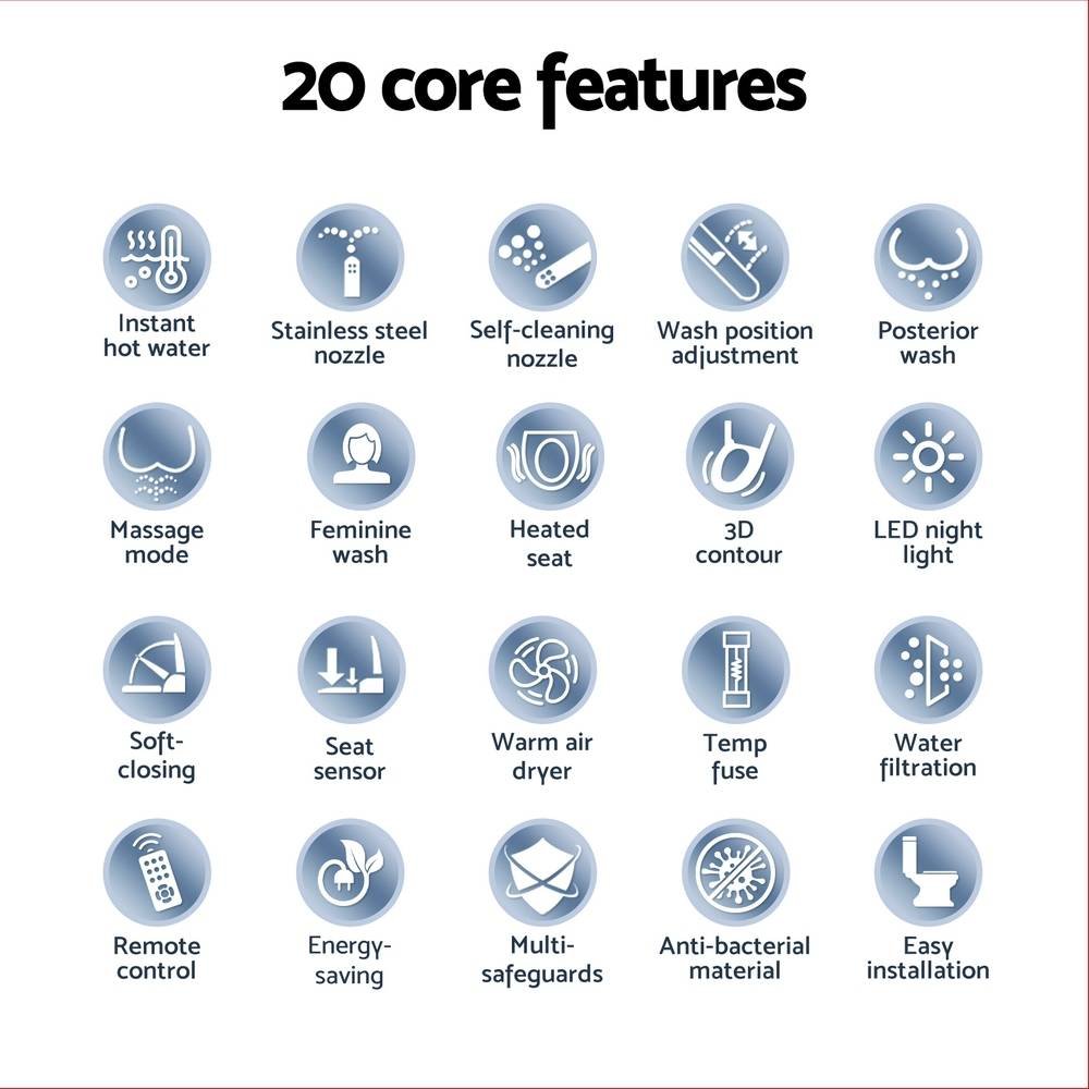 Cefito Electric Bidet Toilet Seat Cover LED Night Light Heated Seat with Remote