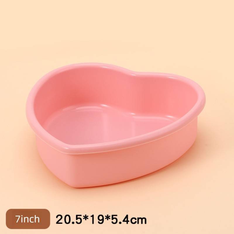 7 Inch Heart Shaped Silicone Cake Mould - Pink Non-Stick Baking Pan for Birthday & Anniversary Cakes - Heat Resistant Tray with Reinforced Rim (20.5cm)