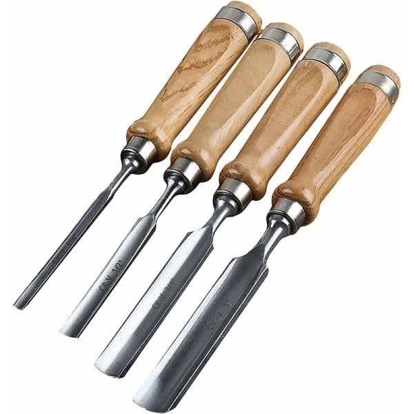 4-Piece Wood Chisel Set for Wood Carving and DIY