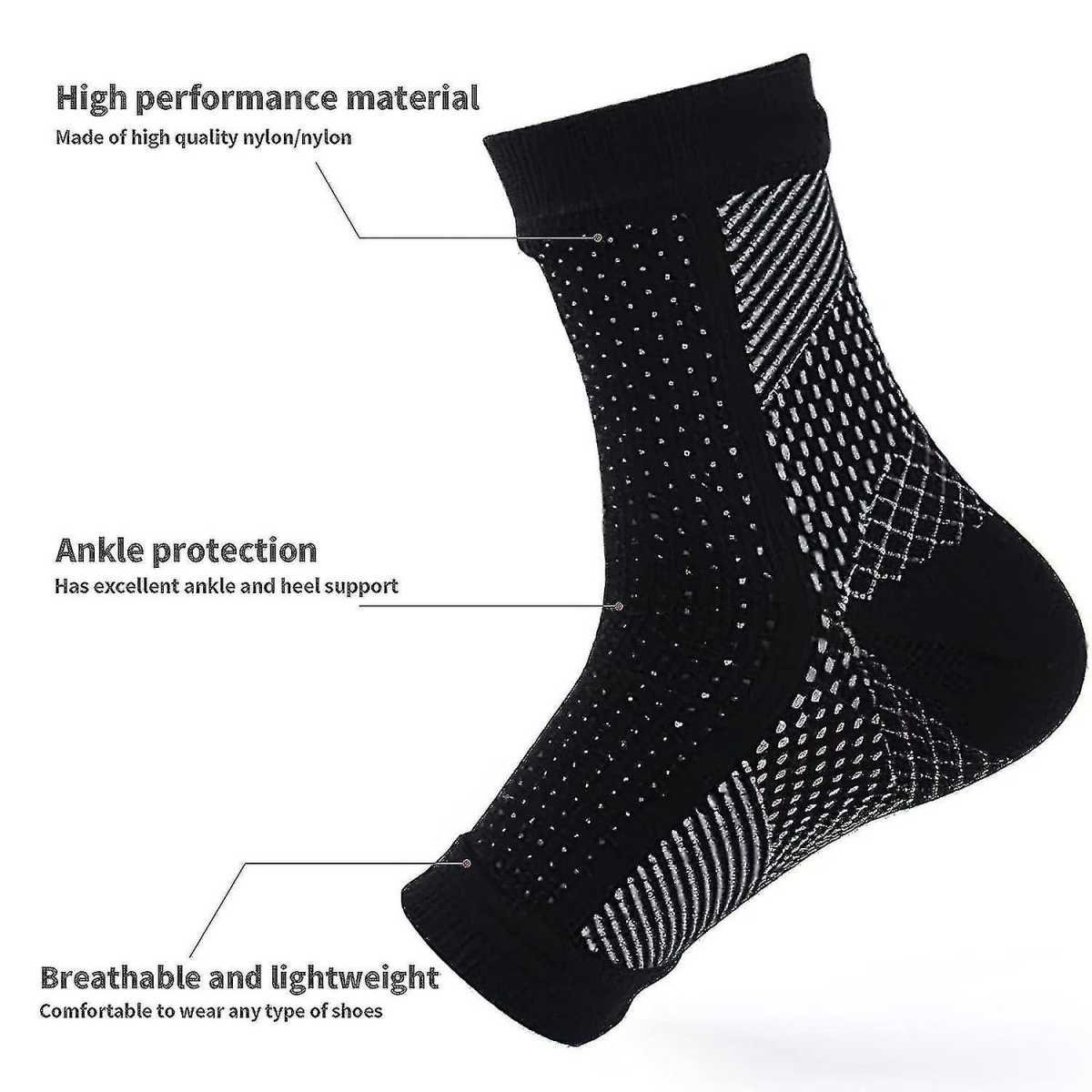 Soothing Neuropathy Socks 3 Pairs, Plantar Fasciitis Tendinitis Relief, White Large X-Large