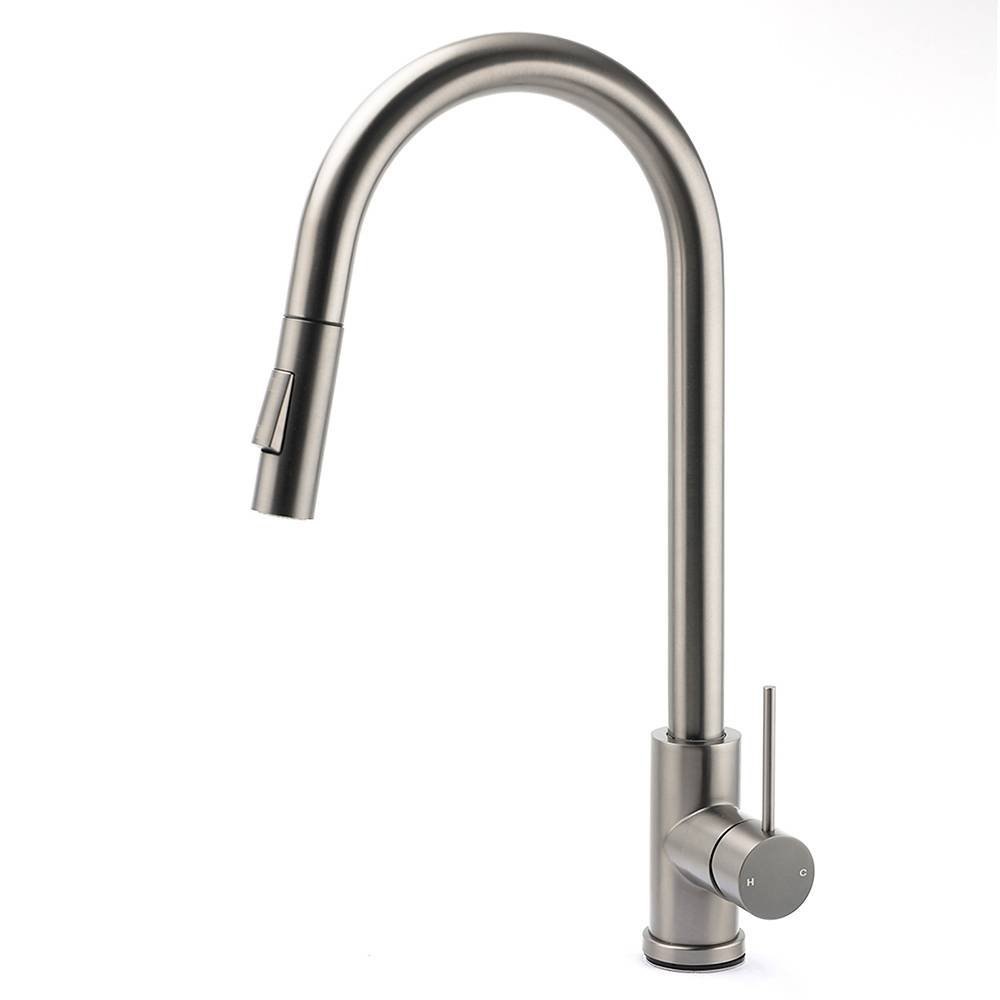 WELS Gun Metal Pull Out Kitchen Sink Tap Basin Mixer Faucet Flexible 2 Way Spout