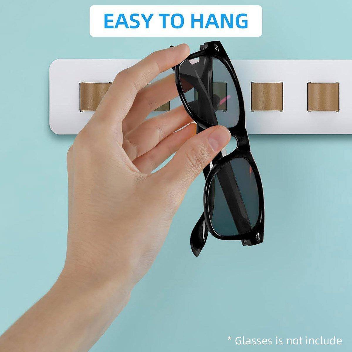 Wall Mount Glasses Storage Rack for Sunglasses Organizer Home Display Rack - White