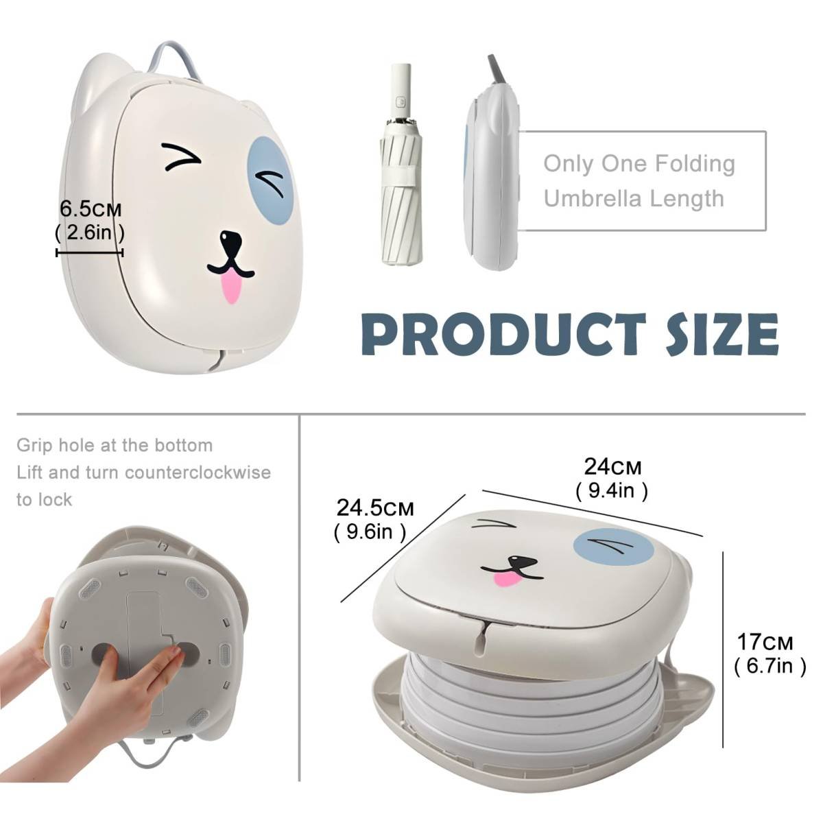 Portable Folding Potty for Toddlers – Compact Travel Toilet with Cat Design, Easy to Carry & Clean, Ideal for Home, Car, Camping, Outdoor Use (Grey)