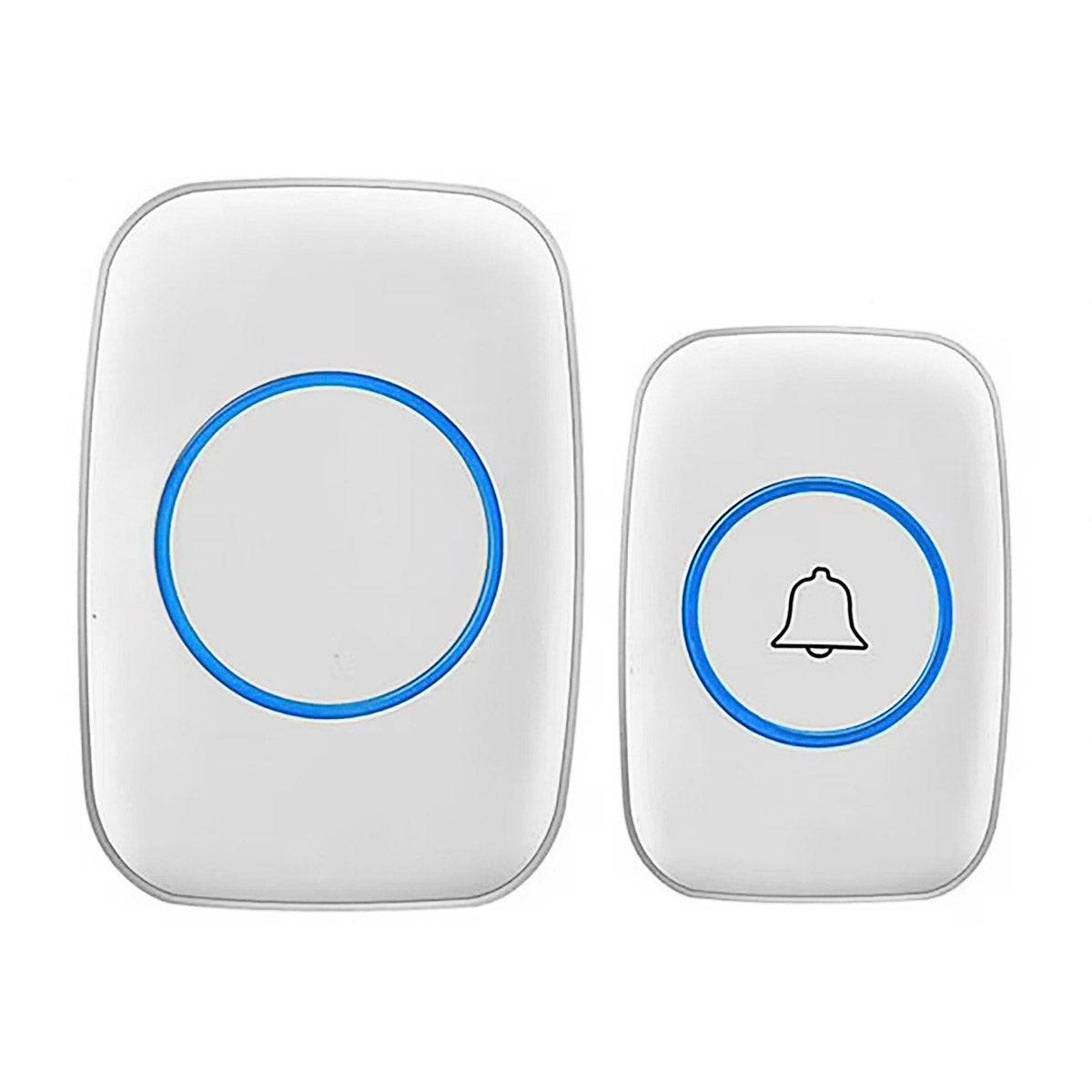 Wireless Doorbell Kit Home Call Button Remote Control White Waterproof Chime