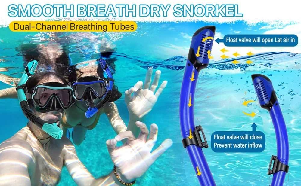 3-Piece Snorkeling Set with Fins and Mask
