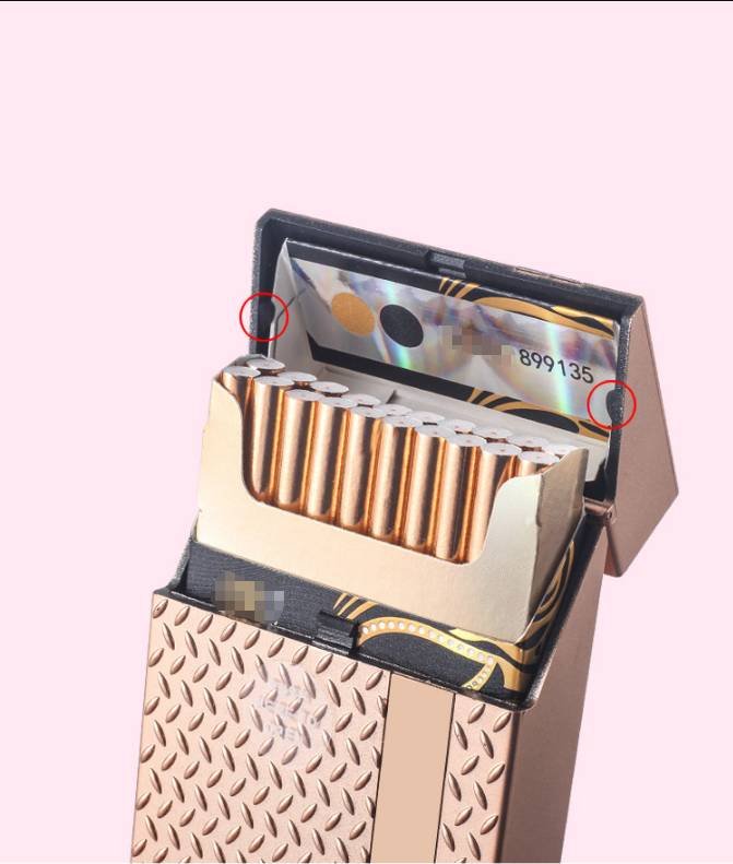 2 Pack Slim Cigarette Case Hard Shell Holder for 40 Cigarettes Durable ABS Plastic Crush Proof Box with Spring Clip Moisture Resistant Pocket Container Gold and purple