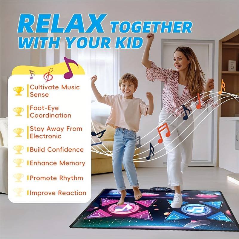 Double Dance Mat Music Light Exercise Toy