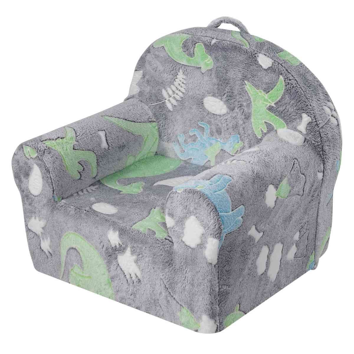 VEVOR Toddler Chair Glow in the Dark Plush Baby Chair Playroom Furniture Grey