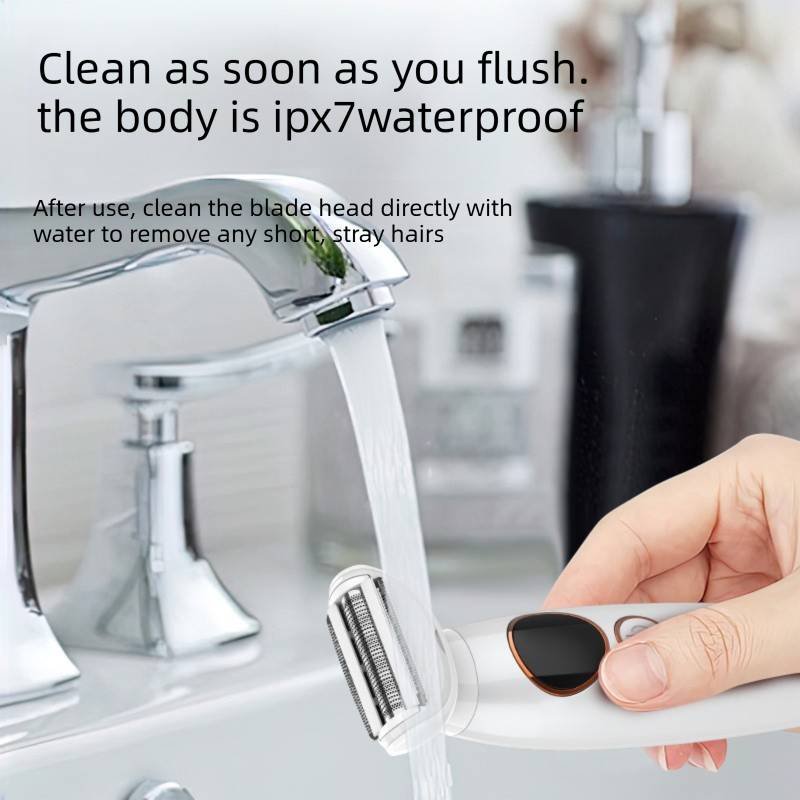 White 5-in-1 Women's Hair Removal Epilator – Multi-Function Body Grooming Kit with Waterproof Design, LED Display & USB Charging