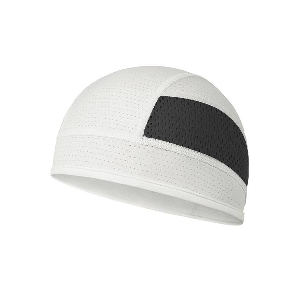 Cooling Mesh Skull Cap Helmet Liner Sweat Wicking Quick Dry Beanie White for Cycling Motorbike Running Hard Hat One Size