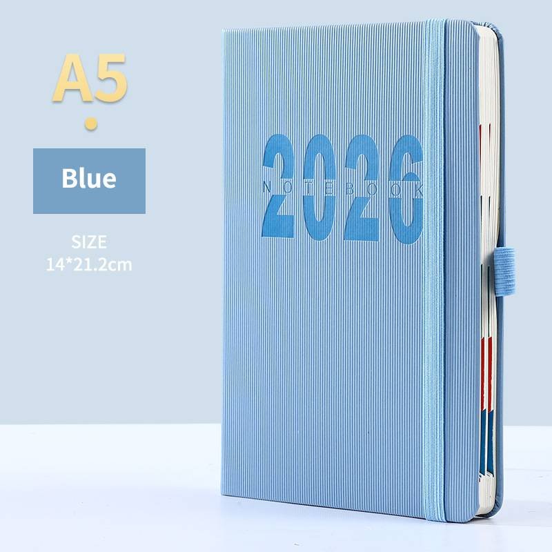 Blue 2026 A5 English Daily Planner Notebook 365-Day Schedule Book for Monthly & Annual Planning