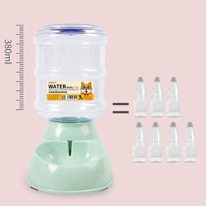 Automatic 3.8L Water Feeder Pet Dog Cat Puppy Dispenser Feeder Bowl Bottle - Grey