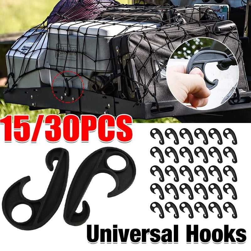 15/30pcs Heavy Duty Luggage Net Hooks Cargo Tie Down Straps Bungee Cord Clips - 30PCS