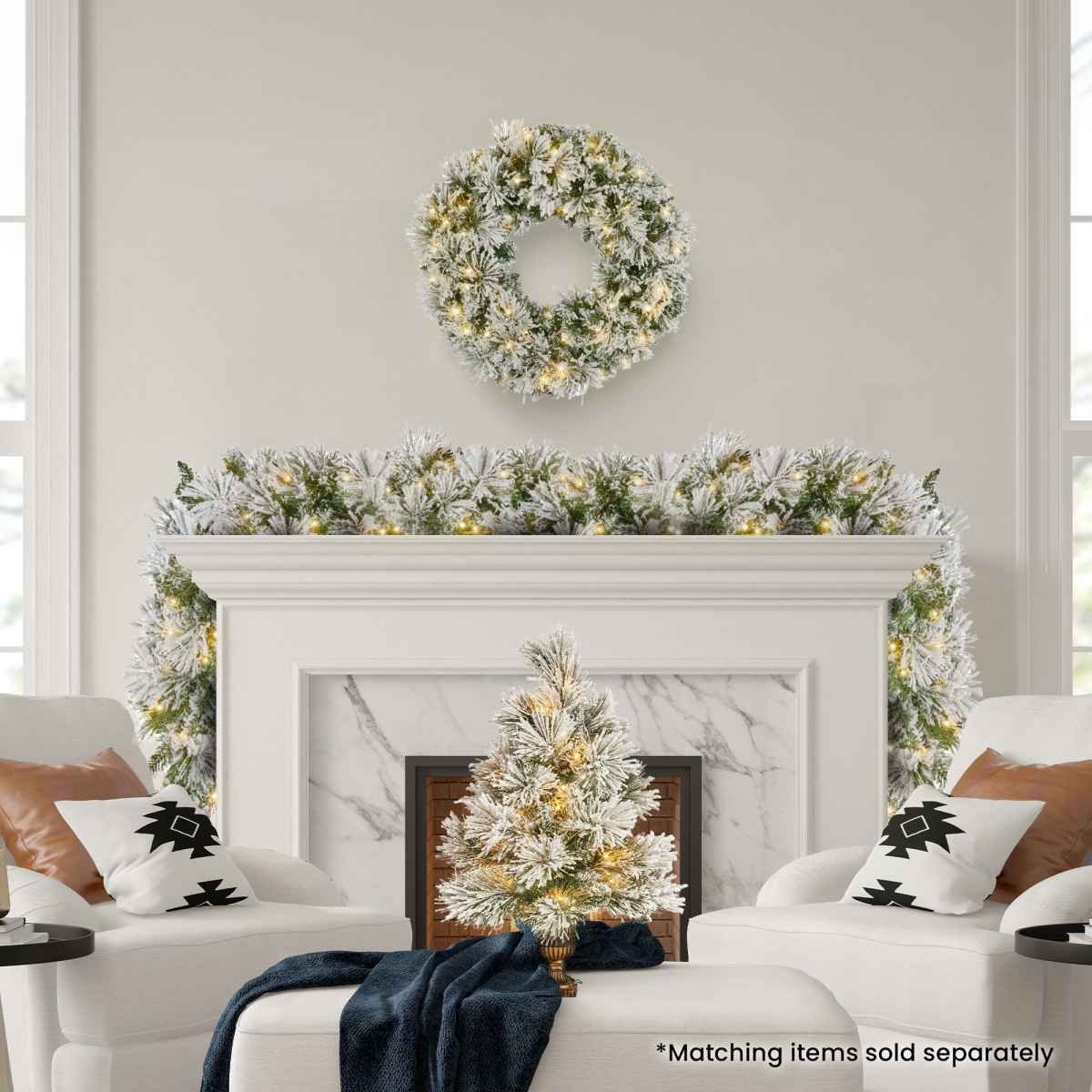Christabelle 274cm Majestic Snow Prelit Christmas Garland