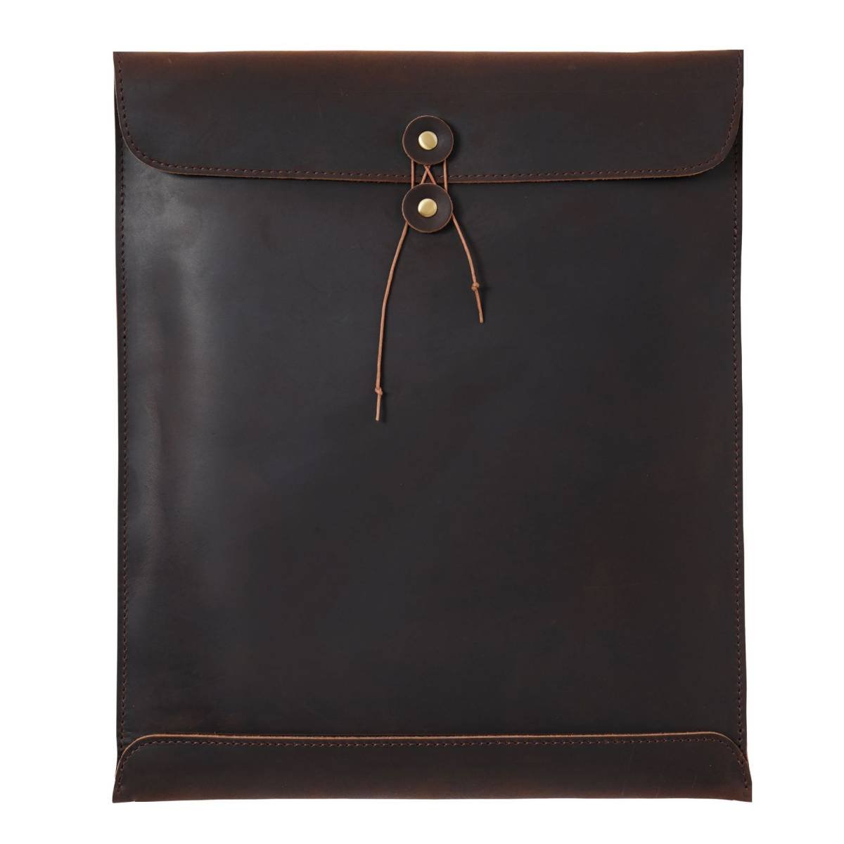 Coffee Premium Genuine Top Grain Leather A4 Document Folder - Vintage Handcrafted Portfolio Bag & File Organizer for Business and Office