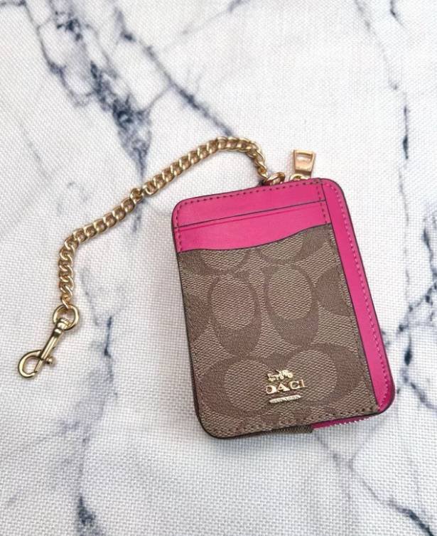 2 Pack Women's Mini Zip Card Holder & Coin Purse with Keychain - Khaki Magenta & Midnight Floral Print - Compact ID Wallet for Travel & Commuting