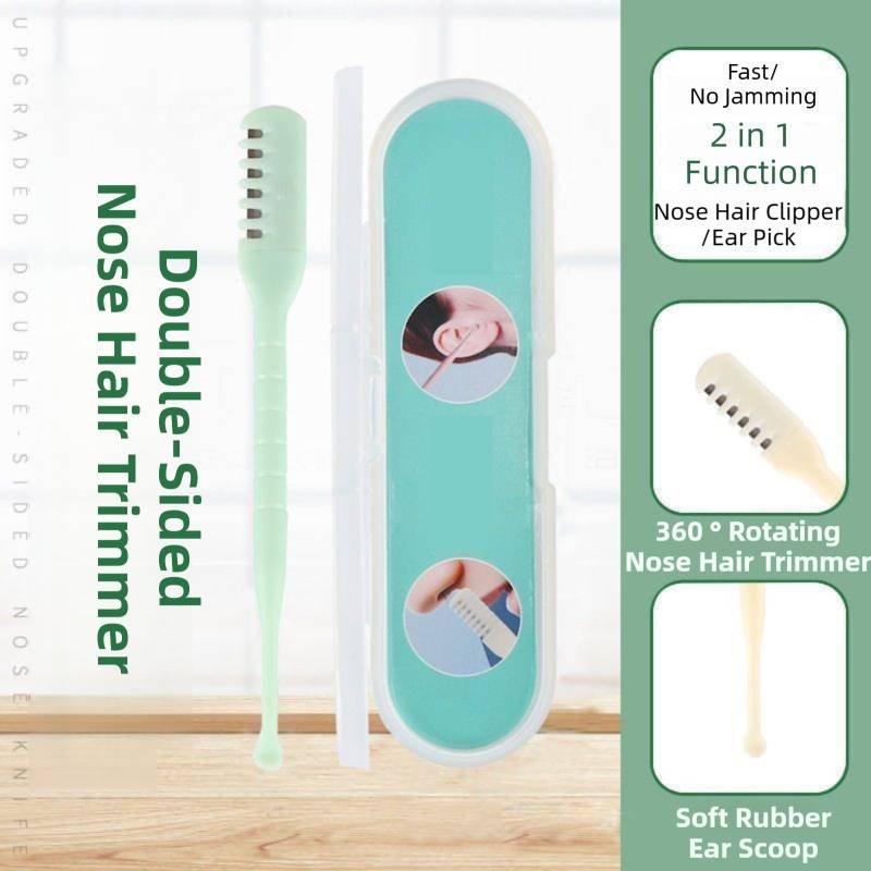 5 Pcs Nose Hair Scissors Set - Round-Tip Small Scissors and Manual Trimmer Kit for Safe Nasal Hair Grooming & Cleaning(Color Random)