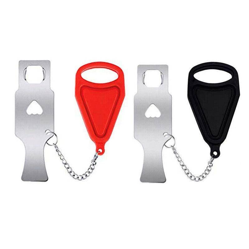 Portable Door Lock Hardware Travel Hotel Home Security Addalock Anti-Intrusion Device - Red