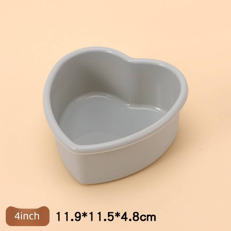 4 Inch Heart Shaped Silicone Cake Mould - Small Non-Stick Grey Baking Pan for Mini Bento Cakes, Jelly & Mousse - Heat Resistant Food Grade Tray (11.9cm)