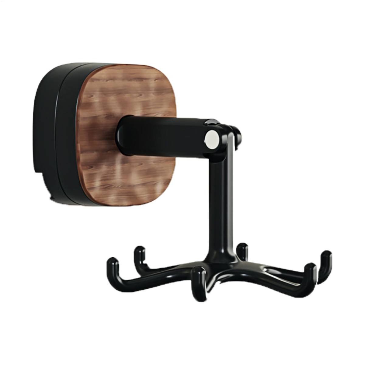 Rotating Kitchen Rack - Utensil Holder - Self-Adhesive Wall Hook - Kitchen Organizer - Rotating Hooks - Adhesive Hook No Drilling - Spatula Rack - Towel Hook - Mug Holder - Kitchen Cabinet Hanging System - Bathroom Hook - Black - 1 Piece