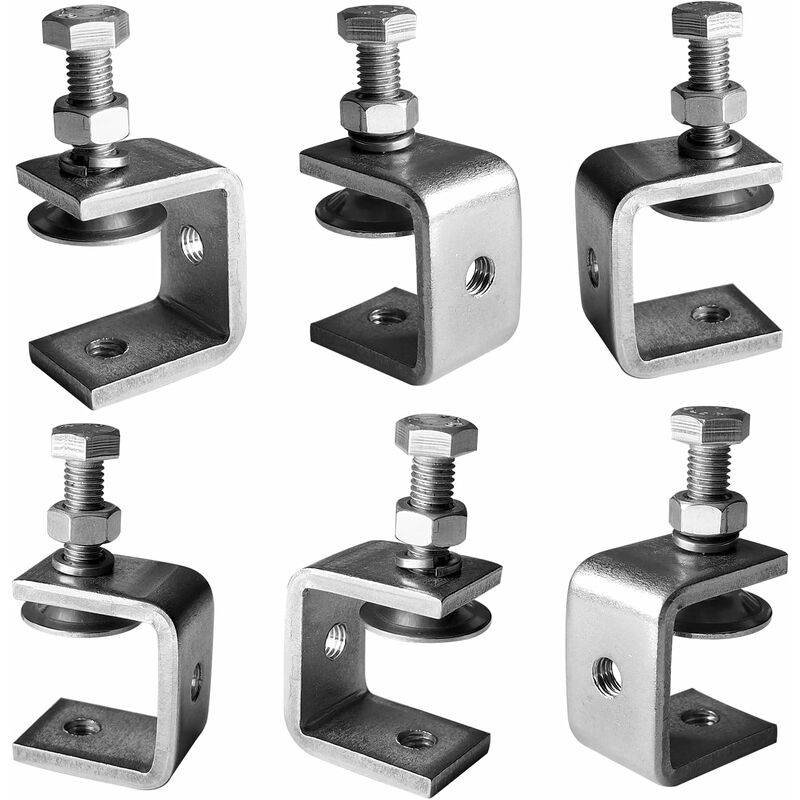 6 pcs Heavy Duty 304 Stainless Steel C-Clamps, For Clamps, Pliers And Turnbuckles, Woodworking Tools, Diy & Auto Repair