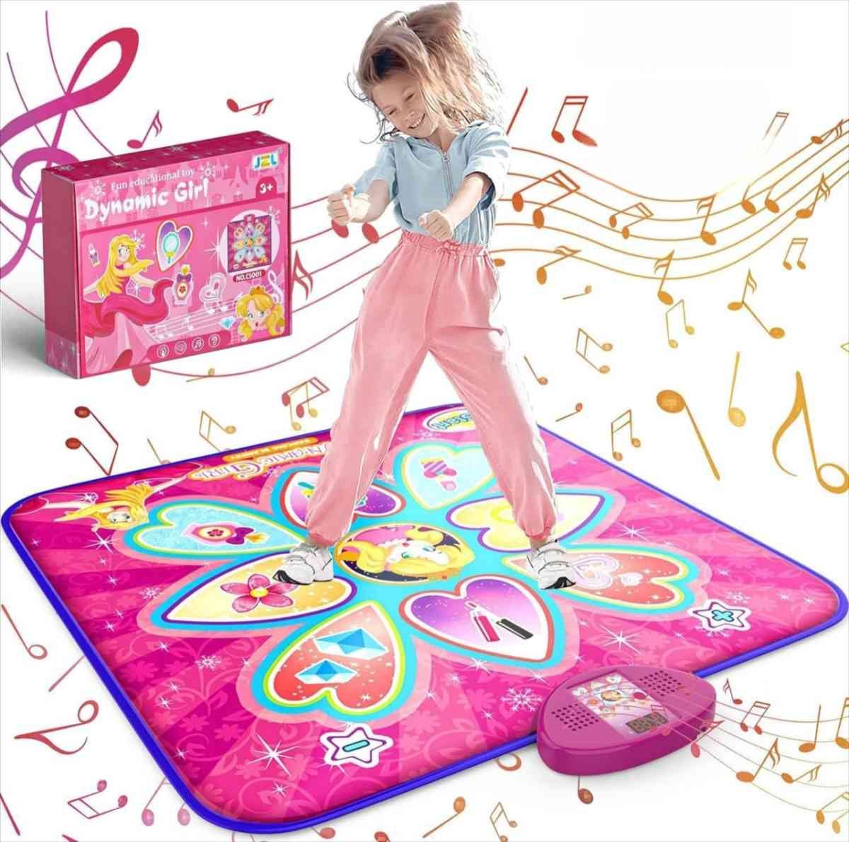 Purple Wireless Kids Electronic Princess Dance Mat & Music Playmat(90x90CM) - 7 Modes Foot Game Pad Toy with Digital Score Display