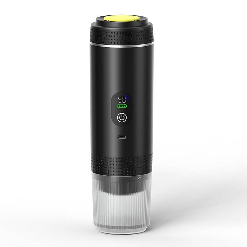 Black 3-in-1 Portable Espresso Maker with Self-Heating and One-Touch Cold Hot Brew - Smart Digital Display & 20Bar High Pressure for Rich Crema