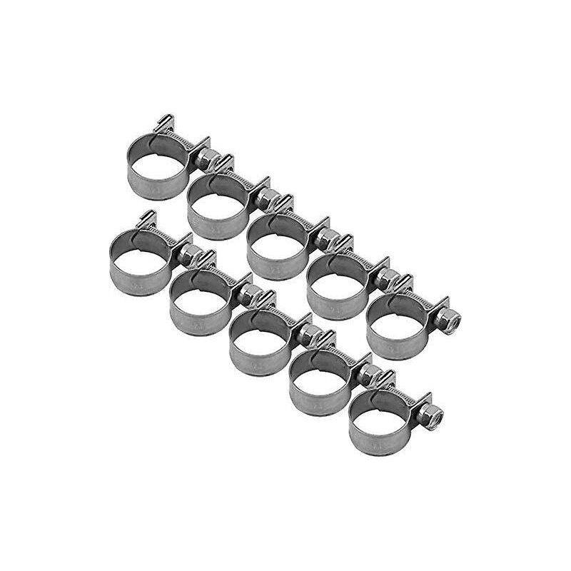 10 pcs Heavy Duty Stainless Steel Fuel Hose Clamps 6Mm-20Mm Optional Size For Plumbing (13-15Mm)