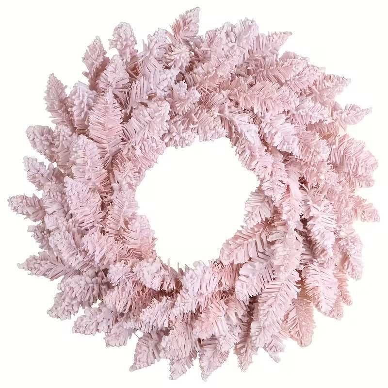 Pink Snowy Pine Christmas Wreath