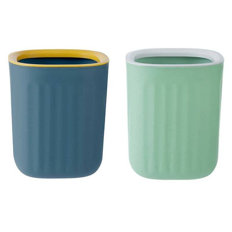 2 pcs 15X12.5Cm Small Desktop Trash Can Mini Trash Can Office Mini Trash Can Kitchen Small Trash Can For Home Living